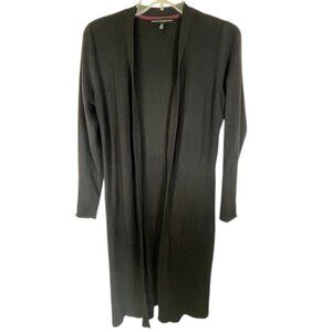 White House Black Market Long Black Open Front Cardigan- Size XL